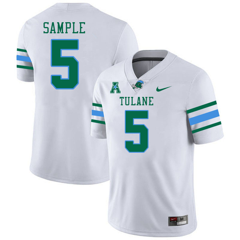 Tulane Green Wave #5 Cam Sample College Football Jerseys Stitched Sale-White
